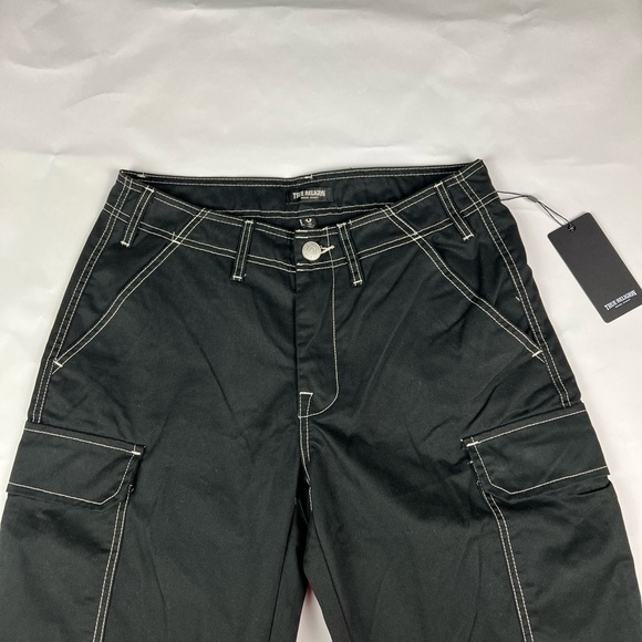 True Religion Brand Jeans Cargo Pants. Jet Black, Style 108335 . Men's Sz 30 - Picture 3 of 12